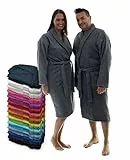 LEBENGOOD Bademantel für Damen, Herren, Unisex, Frottee 100% Baumwolle 400 gr, Flauschig, Kuschelig, Bunt, Leicht, Lang Kurz, Dusche, Größen Weicher Morgenmantel (XXL, Marengo)
