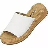 Palado Sandalen Damen Rhat – bequeme Hausschuhe mit Plateau-Sohle - modische Pantoletten - elegante Sommerschuhe Weiß UK7 - EU40