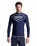 Arena Herren Mens Rash Vest L/S Graphic Shirt, Navy-White, L EU
