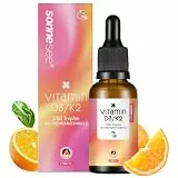 sonnesee Vitamin D3/K2 Tropfen – 25 µg D3 & 20 µg K2 MK7 – 1700 Tropfen (50 ml) – Pflanzliches D3 aus Flechten – MCT-Öl – Vegan, laktosefrei – Für Knochen & Immunsystem (Orange)