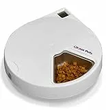 Closer Pets C500 5-Napf-Futterautomat mit Digitalem Timer – Für Katzen und Kleine Hunde, Nass- oder Trockenfutter, Inklusive Zwei Kühlakkus, 5 Mahlzeiten bis zu je 330 g, Weiß