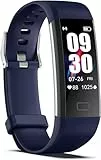 Septoui Fitness-Tracker Pulsuhr Blutdruck SpO2 Fitnessuhr IP68 Wasserdicht, 16 Sportmodi Schrittzähler Kalorienzähler Schlafmonitor Aktivitätstracker Damen Herren Smartwatch fur Android iOS