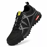 VENROXX Traillaufschuhe Herren Wanderschuhe Leicht Trekkingschuhe Atmungsaktiv & rutschfeste Outdoor Sportschuhe Laufschuhe Gr.39-48, Schwarz, 46