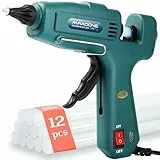 MAXDONE Feuerfest Heißklebepistole 100W mit 12 Heißklebesticks 11mm Durchmesser Klebesticks, Klebepistole Düse wechselbar, Heissklebepistole für Reparaturen Basteln DIY und Handwerk (Nicht Klein)