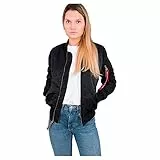 Alpha Industries Damen Bomberjacke MA-1 VF 59 Wmn, Schwarz (Black 03), Medium (Herstellergröße: M)