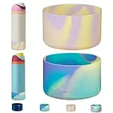 WK IEASON 2Pcs Silikon Wasserflasche Boot für Owala 24oz, schützende Flasche unten Abdeckung Basis für Owala FreeSip Twist und Flip Flask Flaschen (Bunte Rosa/Blau,24OZ)