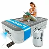 Huddle Never Deflate™ Luxus-Einzel-Luftbett, preisgekrönter Good Housekeeping 2025 Gewinner, Dual Pump SlumberGuard™ Technik, verstellbare Festigkeit, integrierte Pumpe & USB-Nachtlicht