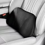 POKSRI Lendenstützkissen Auto, Memory Foam Füllung & Hautfreundliches Samtleder – Taillengerechte Passform & Komfortsteigernd, Tragbar für Auto, Büro & Ruhestuhl, 39x22cm