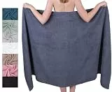 Betz Badetuch XXL 100x200 cm – 1 Stück – Saunatuch & Strandtuch aus 100% Baumwolle, 360 g/m² – saugstark & weich – großes Handtuch mit Aufhänger – Serie Berlin – Farbe Dunkelgrau