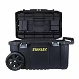 STANLEY Montagebox Werkzeugbox/Werkzeugkoffer leer Werkzeugkasten - Werkzeugkiste (50 L, Metallverschlüsse, Teleskopgriff, stabile Räder für schwere Last und leichten Transport) STST1-80150