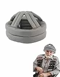 ZLXHDL Anti-Fall-Schutzhelm Für ältere Menschen, Dicker Weicher Schutzhelm Senioren, Verstellbare Kopfschutzkappe Für Senioren(hellgrau)