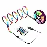 sinzau LED Lichtleiste mit 24 Tasten Fernbedienung, 2M USB LED Leuchte für Party und DIY Dekoration