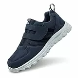 GemChve Orthopädische Schuhe Damen,Slip On Sneakers Damen Extra Breite Zehenpartie Geeignet für Geschwollene Füße Klettverschluss Gesundheitsschuhe Herren,Diabetiker Schuhe Herren Blue 38EU