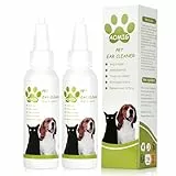 Aomig Ohrentropfen für Hunde Katzen Ohrenreiniger Ohrenspray Ohrenreiniger zur Ohren Reinigung und Pflege des äußeren GEH Juckreiz Ohrreiniger Hund Ohrenschmalz Entferner Hundeohrschmalz (2Pcs-100ml)