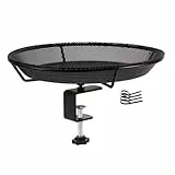 HRAYLTOP Deck Mounted Vogelfütterschale mit 1,8 Zoll Dicker Eisenklamme - Abnehmbare Outdoor Dekor für Garten Hinterhof Patio und Deck - Perfekt für Die Anziehung Von Vögeln