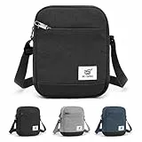 SKYSPER URBANX3 Umhängetasche Klein Herren Anti Diebstahl RFID Schultertasche Damen Mini Crossbody Bag (Schwarz)