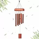 DONGDA Bambus Windspiel, 8 Rohre Windspiel Holz Glockenspiel Garten Windspiele für Draußen Hängend, Klangspiel zum Aufhängen Wind Chimes für Draußen Balkon & Garten, Gedenk-Geschenke (Natur)