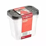 keeeper fredo fresh Frischhaltedosenset 3-teilig, 3 x 1 l, Crystal Grey (Transparent)