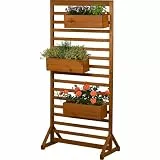 dobar® Holz Paravent Rankgitter mit Pflanzkästen - freistehende Spalierwand als Sichtschutz & Raumteiler für Garten, Balkon & Terrasse - Rankhilfe für Kletterpflanzen mit 3 Blumenkästen - 75 x 40 x 16