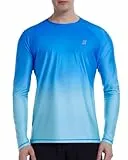 Roadbox Herren UV-Schutz Shirt, UPF 50+ Rashguard T-Shirt, Schnelltrocknend Leicht Langarmshirt für Surfen Angeln Wandern