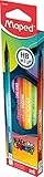 Maped 852000 - egonomische Drei-Kant-Bleistifte BLACK'PEPS ENERGY mit Radiergummikopf - HB-mittel - x6 Stifte, 1 Stück (6er Pack)