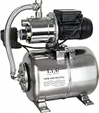 T.I.P. Hauswasserwerk Edelstahl 1000W, hohe Fördermenge 4350 l/h, maximale Förderhöhe 45 m, 4,5 bar Druck, 22 l Druckkessel, Installationsfertig, HWW 4400 Inox Plus, 31167