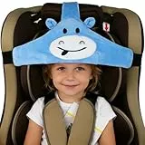 MINGZE Baby Autositz Kopfunterstützung, Auto Sicherer und gemütlicher Schlafpositionierer, Einstellbar Sicherheitssitz Befestigungsgurt, Protektor Kopfstütze Nackenstütze für Kinder Baby (Blau)