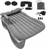 Icelus Onirii Aufblasbare Auto-Luftmatratze Rücksitz Campingmatratze Bett Tragbare Aufblasbare Matratze, 138 × 88 cm Auto-Reisen, Universal-SUV, erweiterte Luftmatratze mit zwei Luftkissen