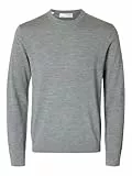 SELECTED HOMME Male Pullover mit Rundhalsausschnitt 100% Merinowoll