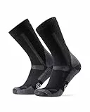 DANISH ENDURANCE Merino Wandersocken, Thermo Outdoor Socken & Trekkingsocken, Unisex, für Herren & Damen, Schwarz, 43-47
