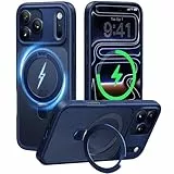 CASEKOO für iPhone 17 Pro Max Hülle für MagSafe [mit Ständer] [Kameraschutz & Militärschutz] Stoßfeste Schutzhülle Dünne Griffige Handyhülle für iPhone 17 Pro Max Case MagicStand - Blau