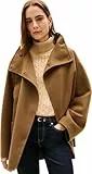 Tommy Hilfiger Damen Mantel Wool Funnel Coat mit Trichterkragen, Braun (Nordic Taupe), S-M