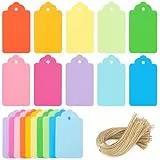 VGOODALL Geschenkanhänger mit Schnur, 4,1 x 7,1 cm, farbige Geschenkanhänger für Geschenke, Hochzeit, Kleidung, Taschen, Schachteln, Basteln, Urlaub, Party, Gastgeschenke, 150 Stück