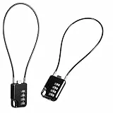 2 Stück 4-Stelliges Kabelschloss Zahlenschloss mit 30cm Drahtseil, Rollerschloss Drahtschloss, Hochsicherheitsschloss Seilschloss Kofferschloss Zahlenschloss für Gepäck, Werkzeugkasten, Helmsicherung