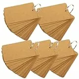 ELAYARD 10 Stück Teiliges Dicke Lernkarteikarten aus Kraftpapier mit Metallring Multifunktionale Flashcards für Effektives Schreiben und DIY Notizen Kompakt und Leicht für Schule und Büro