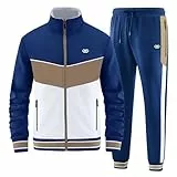 ANOTWENER Herren Trainingsanzüge Sets lässig lange Ärmel voller Reißverschluss Jacke und Jogginghose Jogginganzug Sport Outfits JW-7153-L