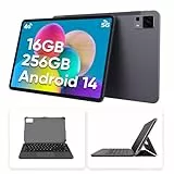 weelikeit Tablet mit Tastatur – 12 Zoll Android 14, FHD-Display, 16GB RAM + 256GB Speicher (erweiterbar bis 2TB), Octa-Core, 8000mAh Akku, 20W Schnellladung, Dualband WLAN, Dualkamera, mit Hülle