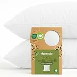 Dreamzie - 100% Bio-Baumwolle - Kissenbezug 40x40 cm Baumwolle - 2er Set - Weiß - Kissenbezug mit Reißverschluss - Oeko-Tex