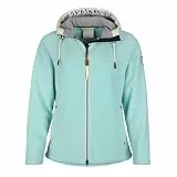 Dry Fashion Damen Fleecejacke Norden mit Kapuze - Windabweisende Jacke mit taillierten Schnitt in Pastelltürkis Größe 46