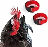 2 x rotes Hahn-Krähenhalsband, keine Krähe, Geräuschunterdrückung, Nackenband für Hähne, verstellbares Nylon-Halsband gegen übermäßiges Cockadoodling, Bauernhof-Geflügel-Zubehör