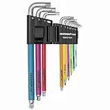 GEDORE red Winkelschraubendreher-Satz 6kt. 1,5-10mm, 9tlg mit Farbcodierung und Kogelkopf, R36601009