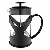 Café Olé XMP-03F Kaffeebereiter Kaffeepresse aus Kunststoff und Glas – Schwarz, Tamper aus Edelstahl, 350ML, für 3 Mokkatassen geeignet, 350 milliliters