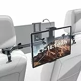 TRYONE Tablet Halterung Auto Mitte - Nach Vorne/hinten Kippbar KFZ Tablet Kopfstützenhalter Reise Zubehör für iPad/Portable Monitor/Samsung Tab/Switch/Handys & 4,7-16.1 Zoll Geräte/Mit 2 Haken