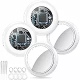 Tukio Air Tags 4er Pack Perlweiß, Smart Key Finder Kompatibel mit Apple Wo ist? APP (iOS NUR), Airtag für Schlüssel/Taschen, Koffer-Tracker mit Austauschbarer Batterien, Kleine Elektronik Tracker