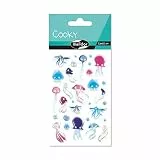 Maildor - Ref CY099C – Cooky Aufkleber (Einzelblatt) – 7,5 x 12 cm – Motiv Qualle – ca. 31 Aufkleber, 3D-Aufkleber, geeignet für Kinder ab 3 Jahren
