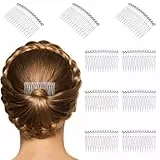 Lurrose 10 Stück Haarkamm zum Stecken Französische Seitenkämme Transparente Kunststoff Haarspange Kämme für Frauen Mädchen