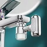 4 Modi Wasserfilter Trinkwasser Wasserfilter Wasserhahn für Küche Bad Water Filter mit 2 Ersatzfiltern entfernt Chlor Schwermetalle Schlechten Geschmack Kalkfilter Wasserhahn Waschbecken Chrome