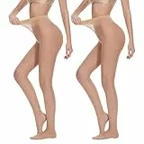 AKKQHH Strumpfhosen Damen Transparent 20 DEN Feinstrumpfhose High Waist Reißfest Seidenstrumpfhose Komfortbund Seidig Stützstrumpfhose Druckfreier 2er Pack