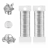 Nogeqi 0,3mm x 100m Dünner Draht Zum Basteln, 2 Rollen Schmuck Basteldraht Dünn Silber, Schmuckdraht Perlendraht, Silberdraht Floristendraht Für Modellbau Weihnachten Handwerk Pflanzen (50m/Rolle)