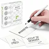 2DOBOARD Beschreibbare Magnete - 7,5 x 7,5 cm Weiß - 25 Stück - Kanban Magnete, Scrum Magnetische Karten oder Magnetstreifen beschreibbar für Whiteboard und Kühlschrank (Weiß)